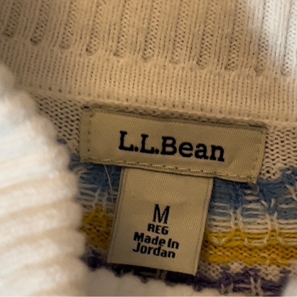 L.L. Bean Women’s Cotton/Cashmere Fair Isle Ribbed Turtleneck Sweater Size M - Picture 3 of 6
